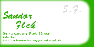 sandor flek business card
